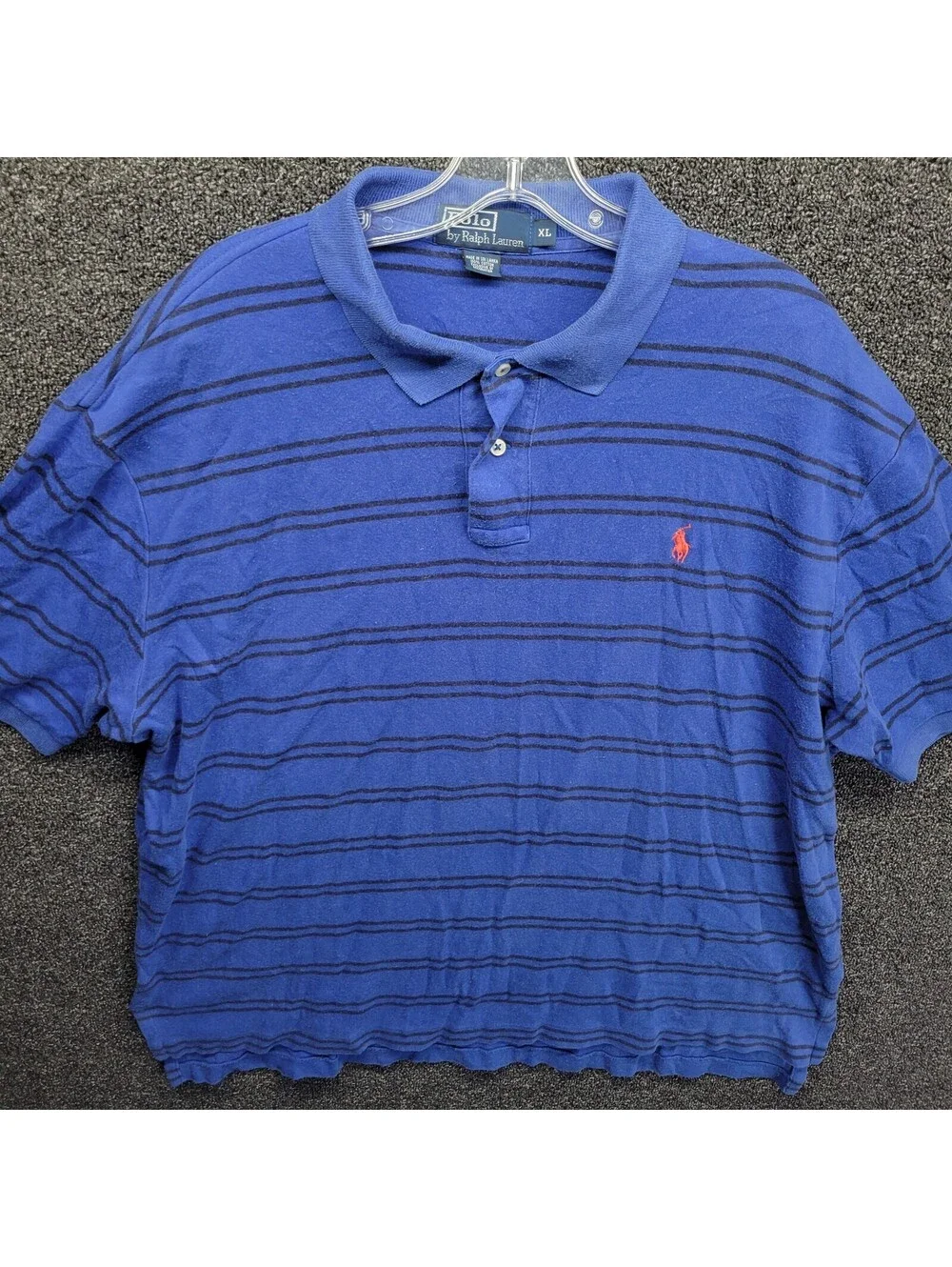 Vtg Polo Ralph Lauren Men’s Sz XL Polo Shirt Blue/Black Striped